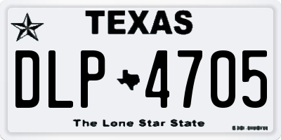 TX license plate DLP4705