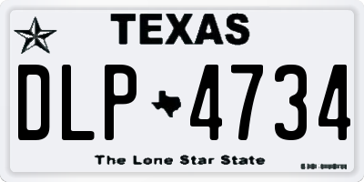 TX license plate DLP4734