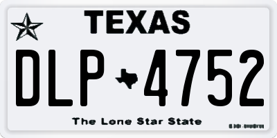 TX license plate DLP4752