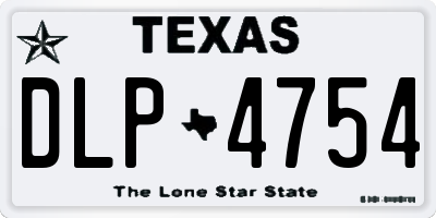 TX license plate DLP4754