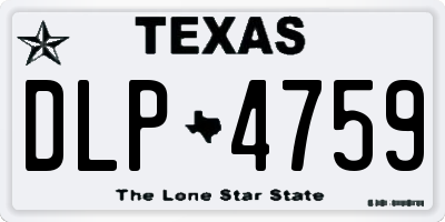 TX license plate DLP4759