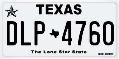 TX license plate DLP4760
