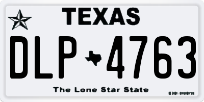 TX license plate DLP4763