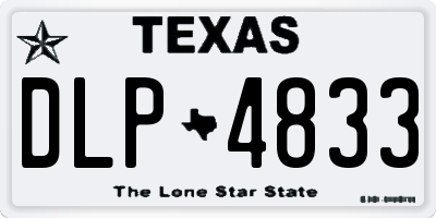 TX license plate DLP4833