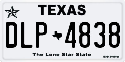 TX license plate DLP4838