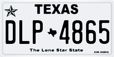 TX license plate DLP4865