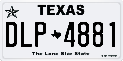 TX license plate DLP4881