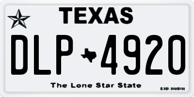 TX license plate DLP4920