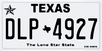 TX license plate DLP4927