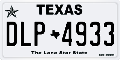 TX license plate DLP4933
