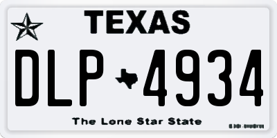 TX license plate DLP4934