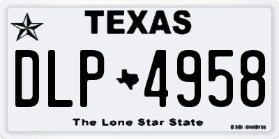 TX license plate DLP4958