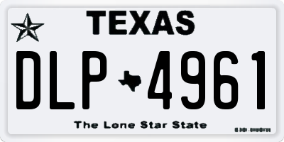 TX license plate DLP4961