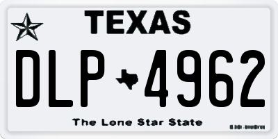 TX license plate DLP4962