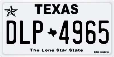 TX license plate DLP4965