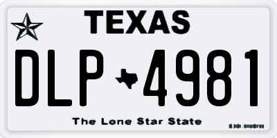 TX license plate DLP4981
