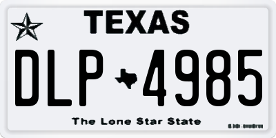 TX license plate DLP4985