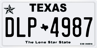 TX license plate DLP4987