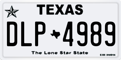 TX license plate DLP4989