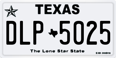 TX license plate DLP5025