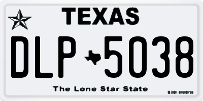 TX license plate DLP5038