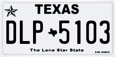TX license plate DLP5103