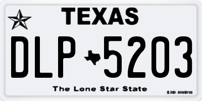 TX license plate DLP5203