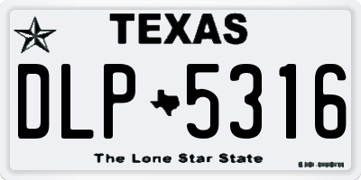 TX license plate DLP5316