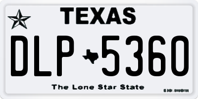 TX license plate DLP5360