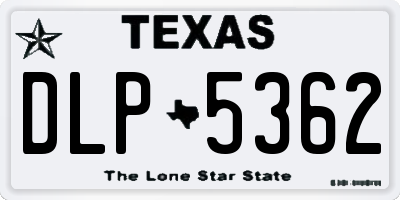 TX license plate DLP5362
