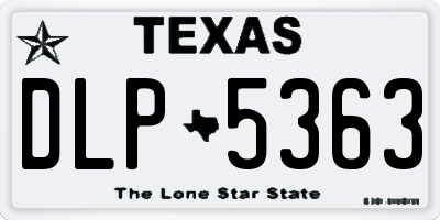 TX license plate DLP5363
