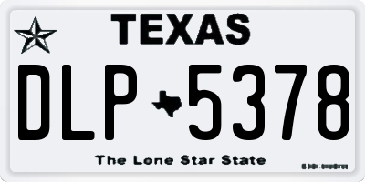 TX license plate DLP5378