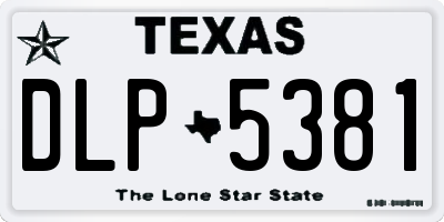 TX license plate DLP5381