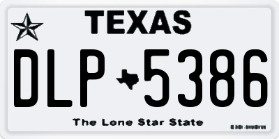 TX license plate DLP5386