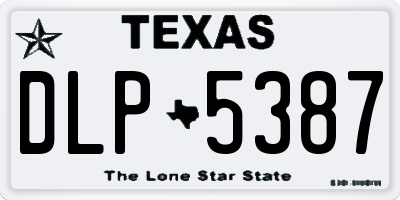 TX license plate DLP5387