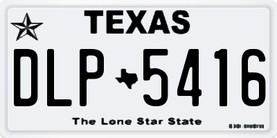 TX license plate DLP5416