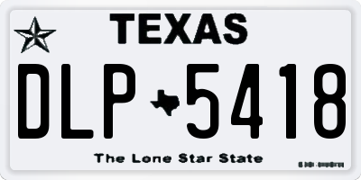 TX license plate DLP5418