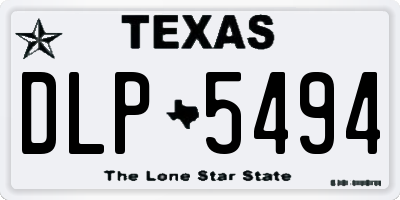 TX license plate DLP5494