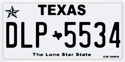 TX license plate DLP5534