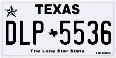 TX license plate DLP5536