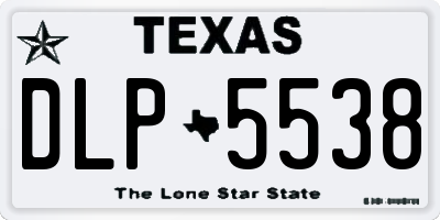 TX license plate DLP5538