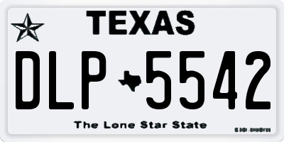 TX license plate DLP5542
