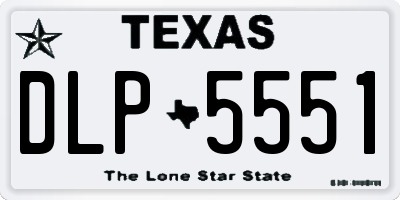 TX license plate DLP5551