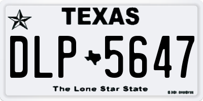 TX license plate DLP5647