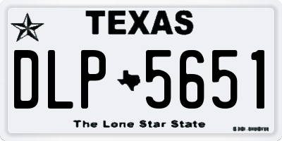 TX license plate DLP5651