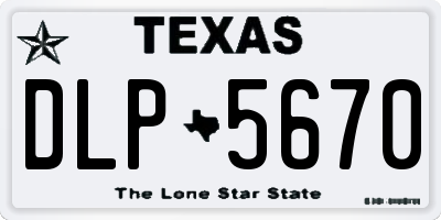 TX license plate DLP5670