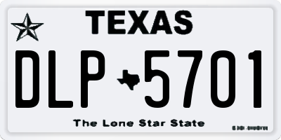 TX license plate DLP5701