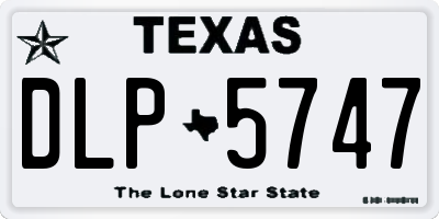 TX license plate DLP5747