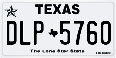TX license plate DLP5760