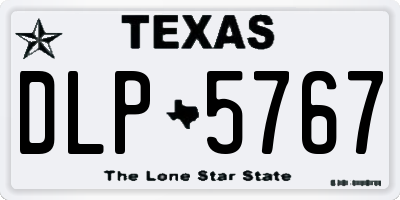TX license plate DLP5767